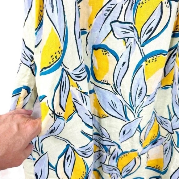 Rachel Zoe Lemon Print Linen Dress Size Medium - Picture 4 of 5